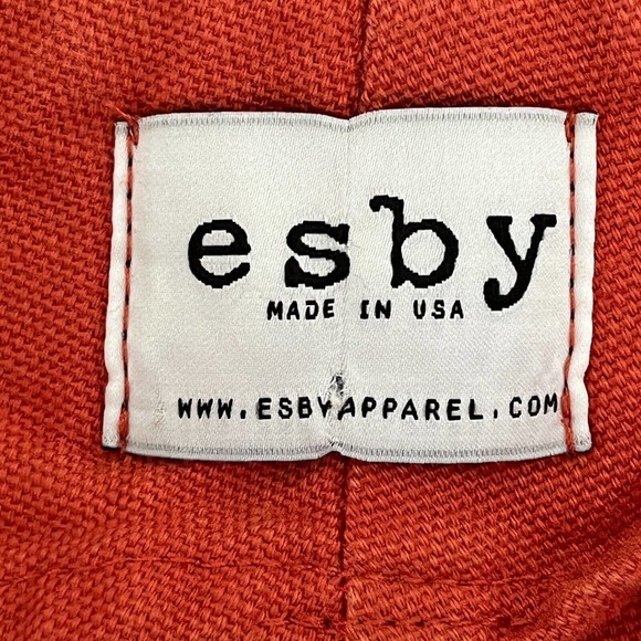 Esby Apparel Pants Women's 6 Orange Cotton Canvas Wide Leg High Rise Boho 70s - Picture 8 of 11